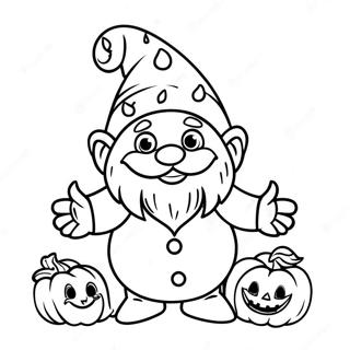 Page A Colorier Gnome Dhalloween Amusant Avec Citrouille 14830-12260