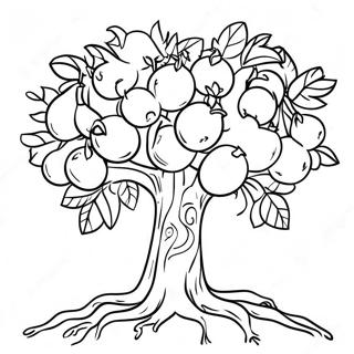 Page A Colorier Arbre De Tu Bishvat Avec Des Fruits 14889-12302