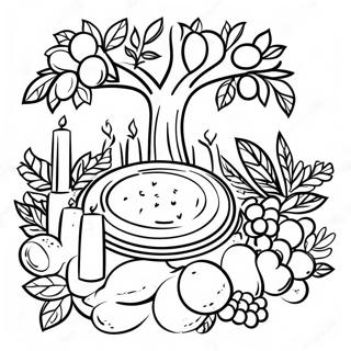 Page A Colorier Table De Seder De Tu Bishvat 14890-12306