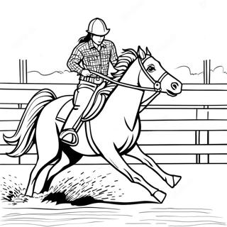 Page A Colorier De Laction Rapide De Barrel Racing 14900-12329