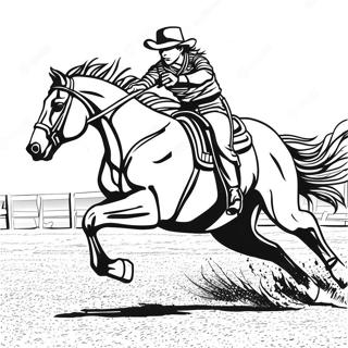 Page A Colorier De Laction Rapide De Barrel Racing 14900-12332