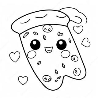 Page A Colorier De Tranche De Pizza Kawaii Mignonne 1502-1201