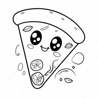 Page A Colorier De Tranche De Pizza Kawaii Mignonne 1502-1203