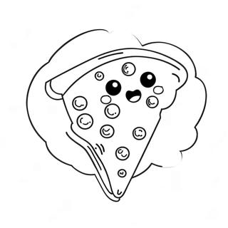 Page A Colorier De Tranche De Pizza Kawaii Mignonne 1502-1204