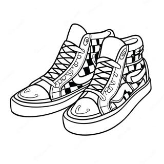 Page A Colorier Chaussures Vans A Damier Classique 15030-12435