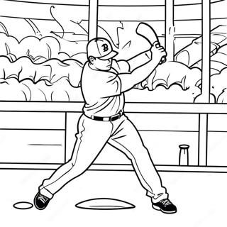 Page A Colorier Joueur Des Boston Red Sox Balayant La Batte 15120-12676