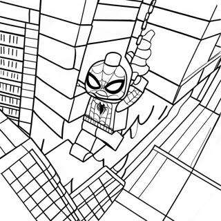 Page A Colorier De Lego Spiderman Se Balancant A Travers La Ville 15260-12787