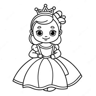 Page A Colorier Bebe Princesse Adorable En Robe 15300-12818