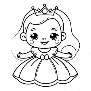 Page A Colorier Bebe Princesse Adorable En Robe 15300-12962