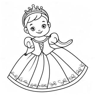 Page A Colorier Bebe Princesse Adorable En Robe 15300-12964