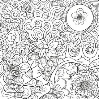 Page A Colorier De Motifs Retro Funky 15380-12881