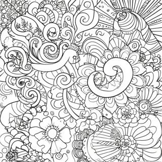 Page A Colorier De Motifs Retro Funky 15380-13025