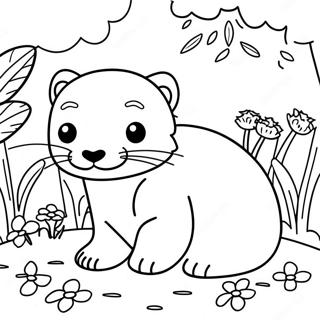 Page A Colorier De Furet Joueur Dans Un Jardin 15390-13034