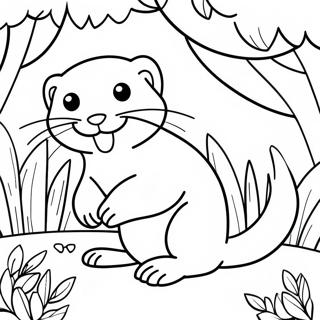 Page A Colorier De Furet Joueur Dans Un Jardin 15390 13036