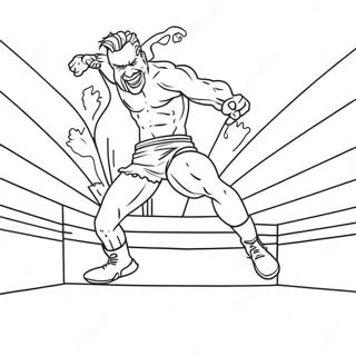 Page A Colorier Lutteuse Wwe Sautant Sur Un Adversaire 15530-13153