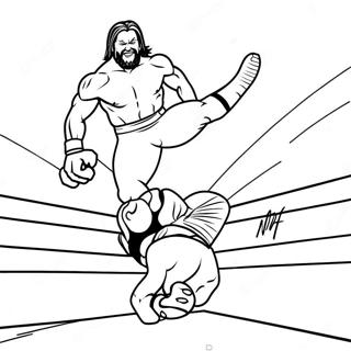 Page A Colorier Lutteuse Wwe Sautant Sur Un Adversaire 15530-13154