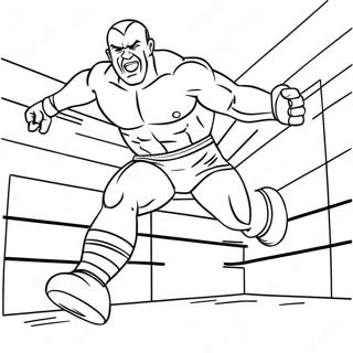 Page A Colorier Lutteuse Wwe Sautant Sur Un Adversaire 15530-13155