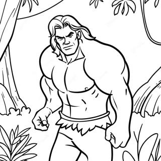 Page A Colorier De Laventure De Tarzan Dans La Jungle 15590-13190