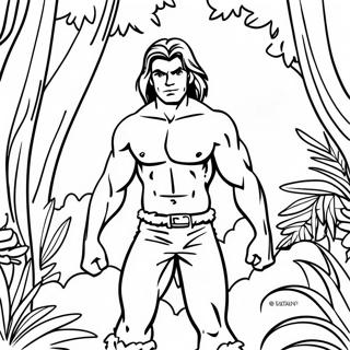 Page A Colorier De Laventure De Tarzan Dans La Jungle 15590-13191