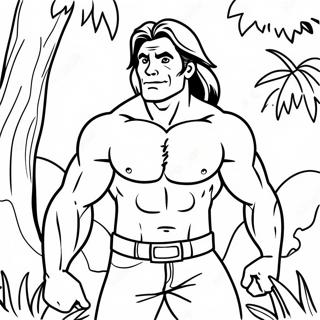 Page A Colorier De Laventure De Tarzan Dans La Jungle 15590-13192