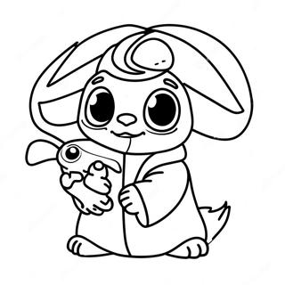 Page A Colorier De Stitch Mignon Et Baby Yoda 15661-13250