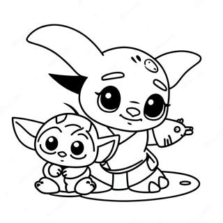 Page A Colorier De Stitch Mignon Et Baby Yoda 15661-13251