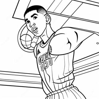 Page A Colorier De Jayson Tatum En Train De Dunker 15821-13377