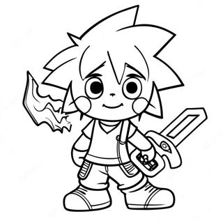 Page A Colorier De Sora Avec La Keyblade 15851-13404