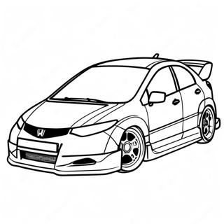 Page A Colorier De La Honda Civic Sportive En Course 15922-13449