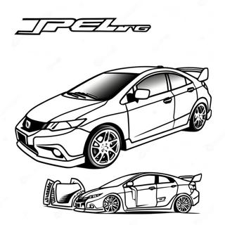 Page A Colorier De La Honda Civic Sportive En Course 15922-13450