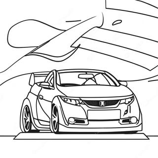 Page A Colorier De La Honda Civic Sportive En Course 15922-13451