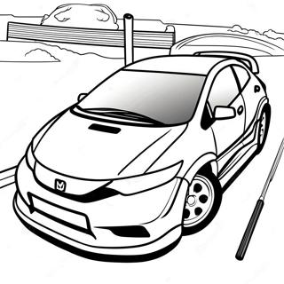 Page A Colorier De La Honda Civic Sportive En Course 15922-13452