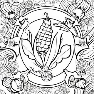 Embleme Ffa Avec Du Mais A Colorier 16002-13513