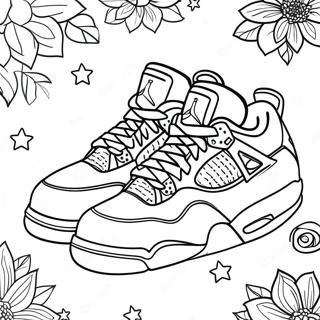 Page A Colorier Baskets Jordan 4 Classiques 1602-1282