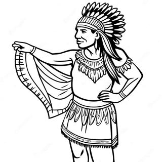 Danseur Traditionnel Amerindien A Colorier 16042-13548