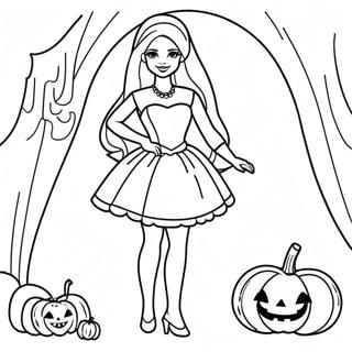 Page A Colorier Barbie Halloween 16051-13551