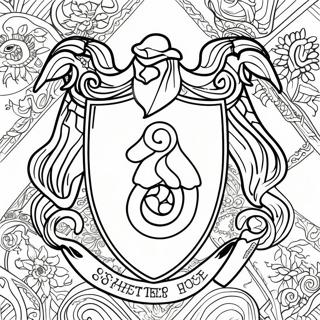 Page A Colorier Du Blason De La Maison Slytherin 16071-13566