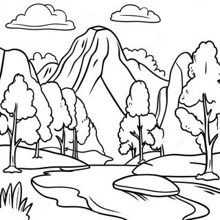 Page A Colorier Paysage Pittoresque De Parc National 16181-13655