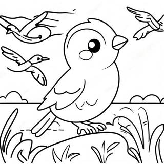 Page A Colorier De Migration Doiseaux Colores 16262-13722