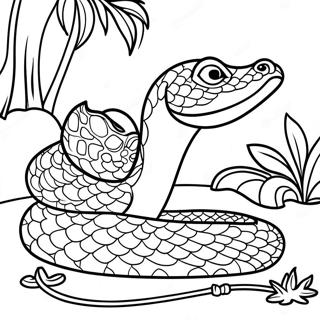 Page A Colorier Anaconda Realiste Dans La Jungle 16332-13777