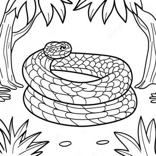 Page A Colorier Anaconda Realiste Dans La Jungle 16332-13778