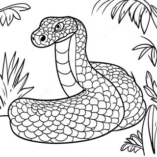 Page A Colorier Anaconda Realiste Dans La Jungle 16332-13779