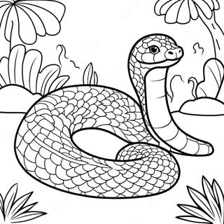 Page A Colorier Anaconda Realiste Dans La Jungle 16332-13780