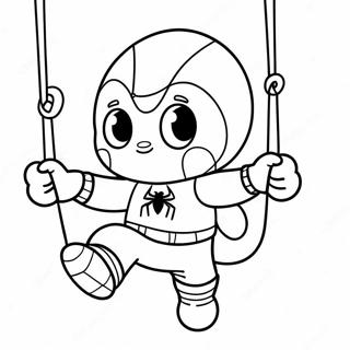 Page A Colorier De Bebe Spiderman En Train De Se Balancer 16383-13811