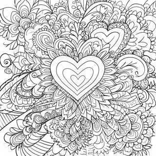 Page A Colorier Mandala En Forme De Coeur Pour La Saint Valentin 16432-13845