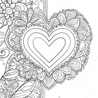 Page A Colorier Mandala En Forme De Coeur Pour La Saint Valentin 16432-13847