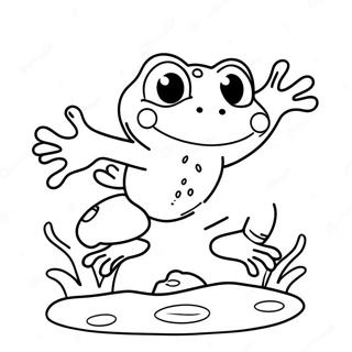 Page A Colorier De Grenouille Mignonne Sautant 16473-13882