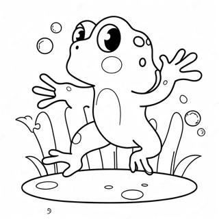 Page A Colorier De Grenouille Mignonne Sautant 16473-13883