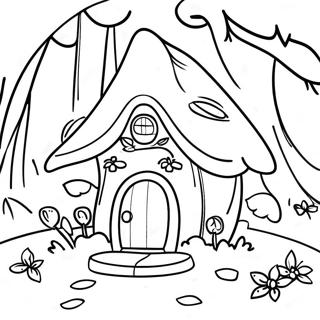 Maison De Fée De La Forêt Enchantée Pages À Colorier