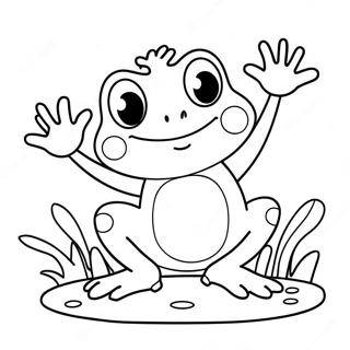 Page A Colorier Mignonne Grenouille Sautant 16613-13995